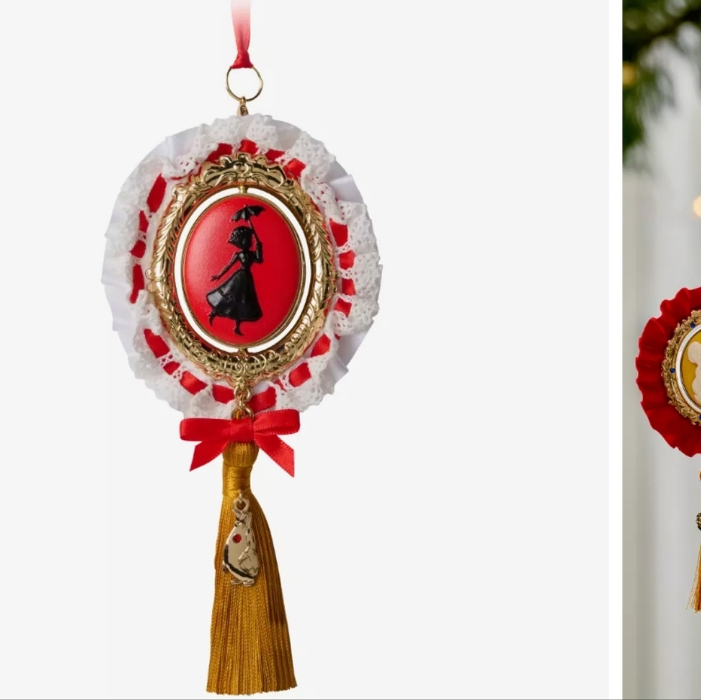 NWT Mary Poppins and Bert Spinning Cameo Ornament